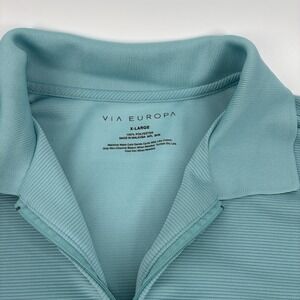 Via Europa Ribbed 1/4 Zip Golf Polo XL